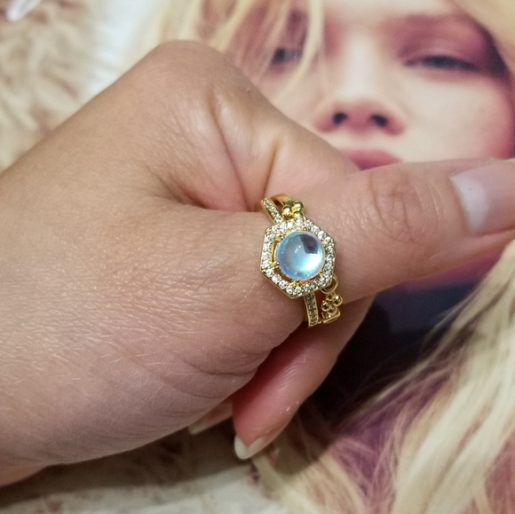 💎NEW💎 GOLD PLATED MOONSTONE RING SET - Picture 6 of 8